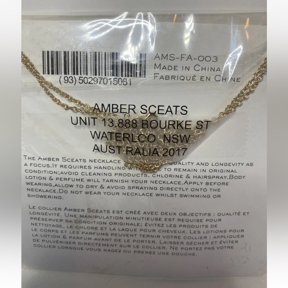 NWT AMBER SCEATS Double Coin Necklace Australia Gold Tone - Picture 3 of 3